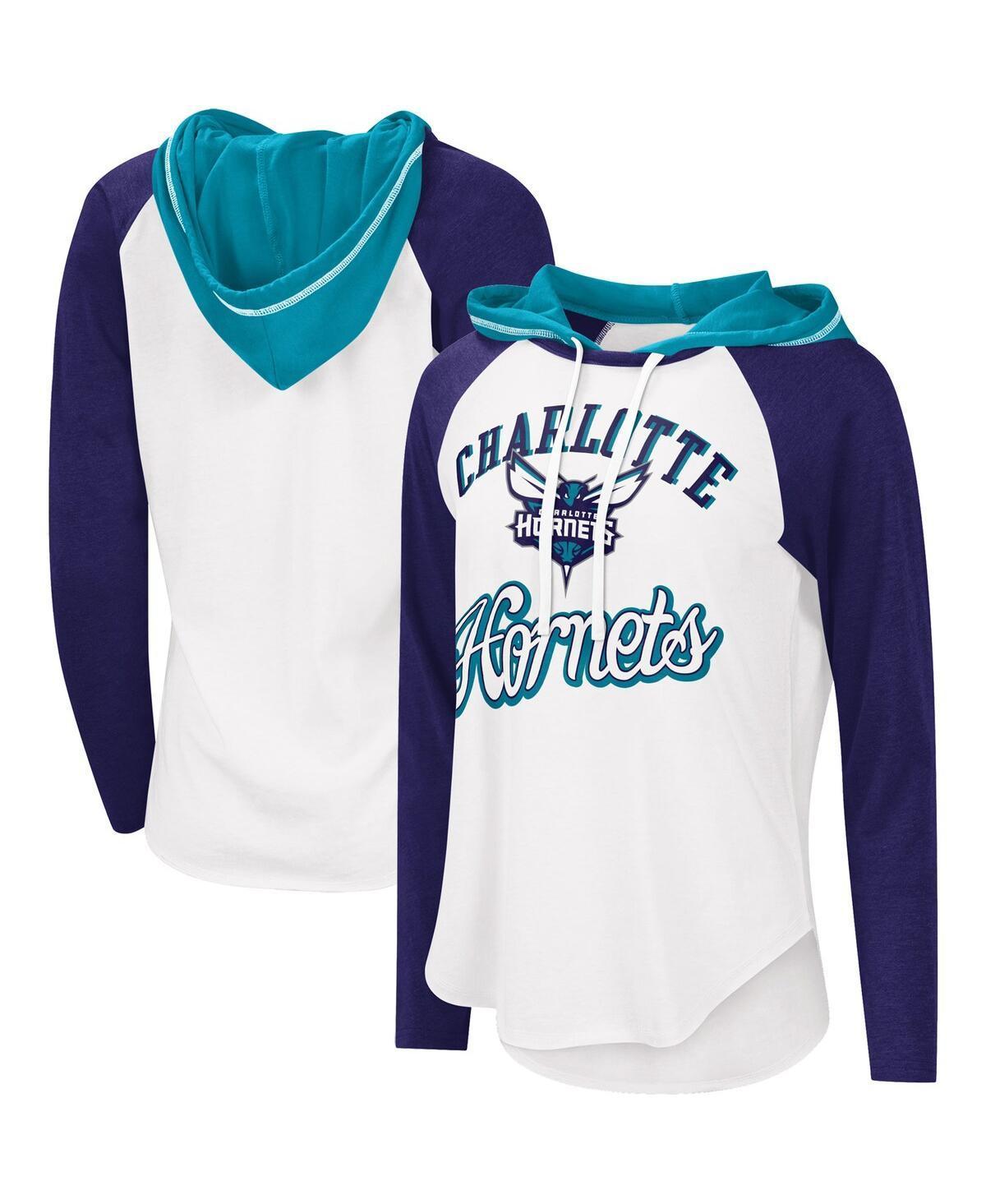 Womens G-III 4Her by Carl Banks Charlotte Hornets MVP Raglan Hoodie Long Sleeve T-Shirt Product Image