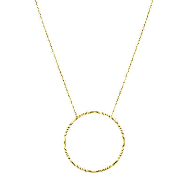 14k Gold Extra Large Open Circle Necklace, Womens Product Image