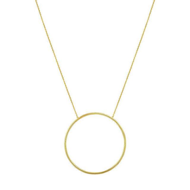 14k Gold Extra Large Open Circle Necklace, Womens Product Image