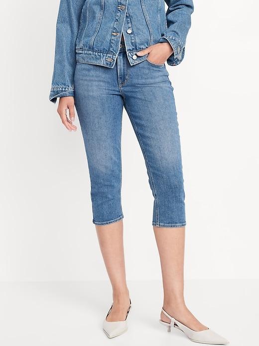 Mid-Rise Wow Capri Jeans Product Image