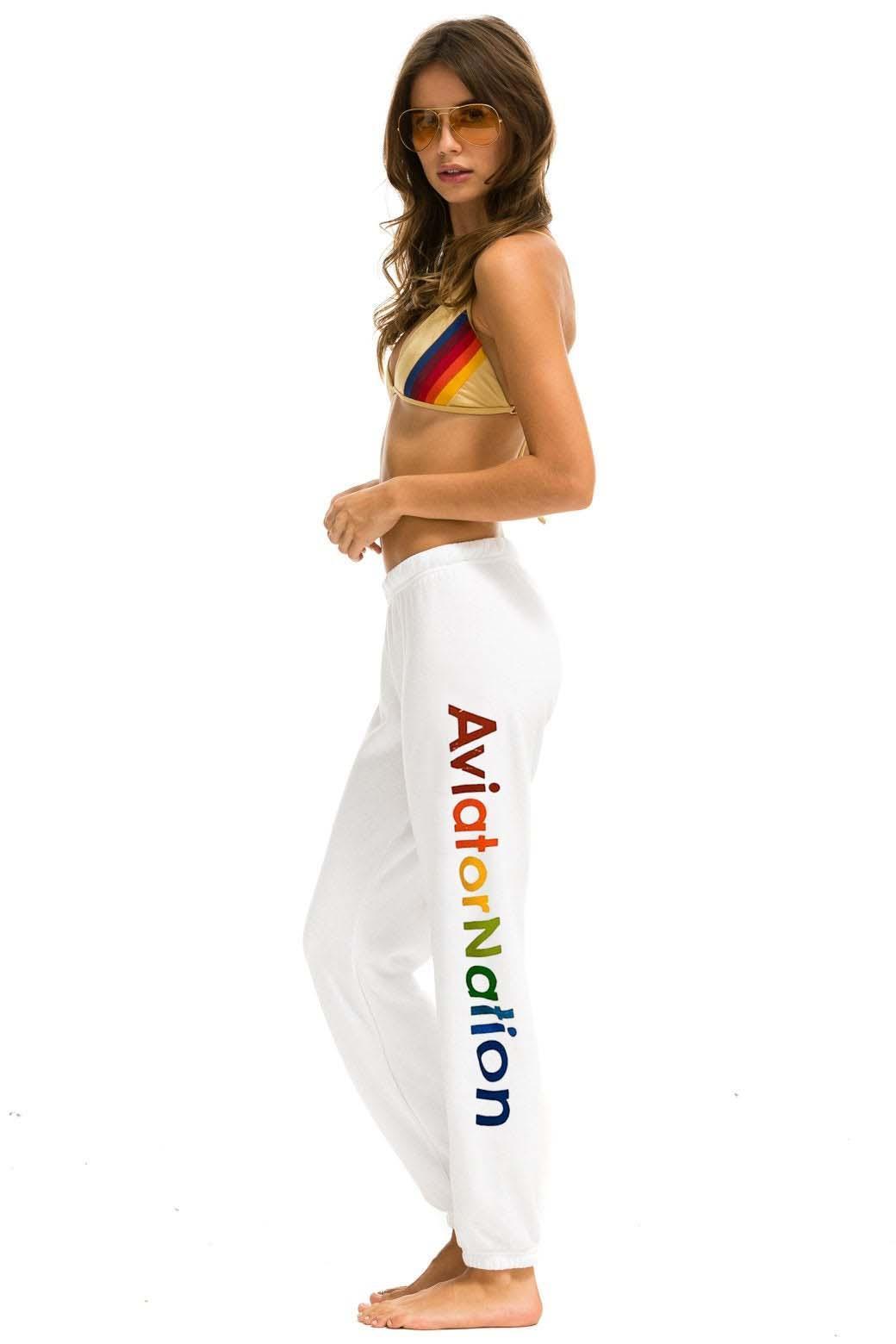 AVIATOR NATION VAIL SWEATPANTS - WHITE Female Product Image