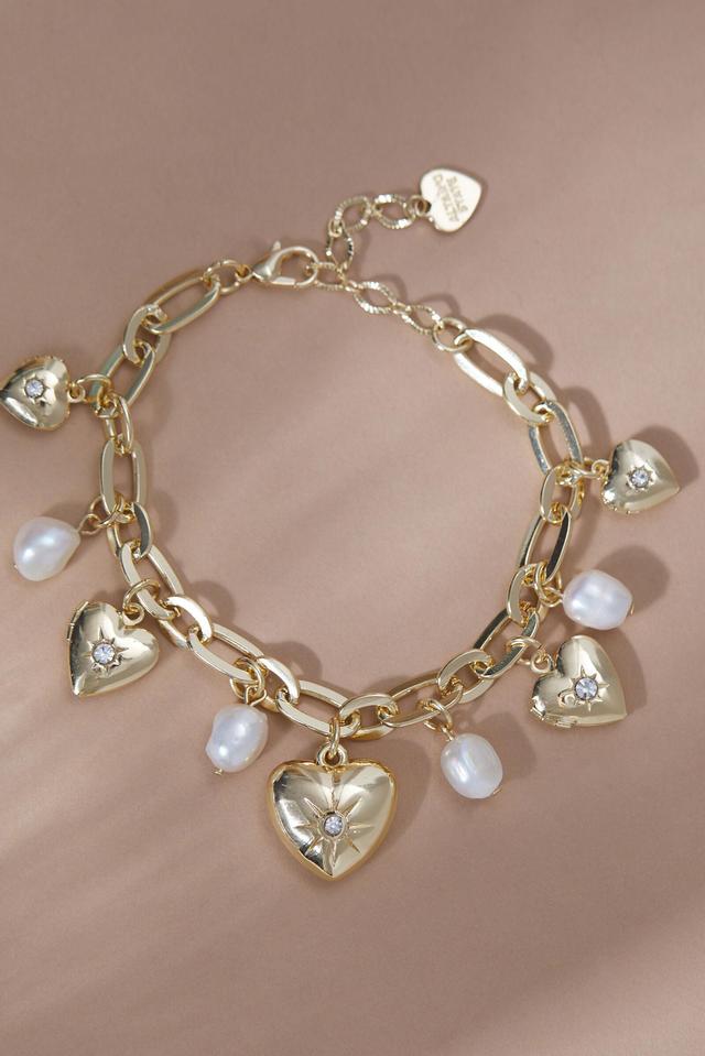 Heart Pearl Charm Bracelet Product Image