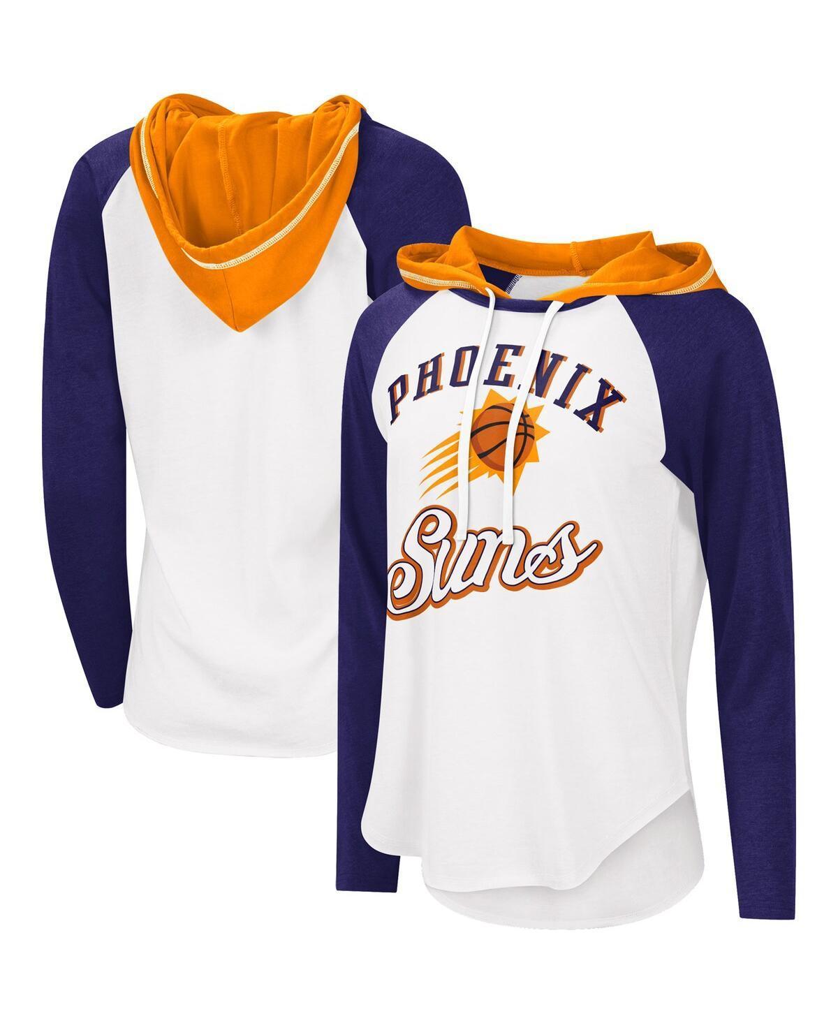 Womens G-III 4Her by Carl Banks White Phoenix Suns MVP Raglan Hoodie Long Sleeve T-Shirt Product Image