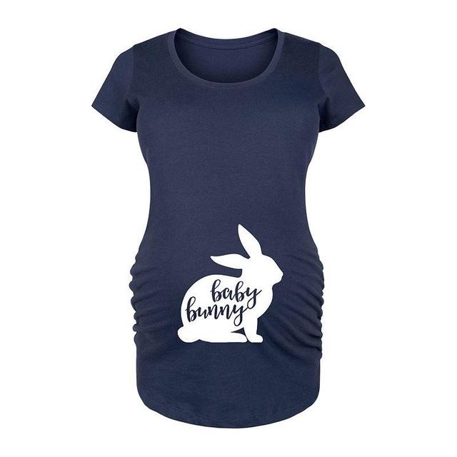 Maternity Baby Bunny Silhouette Graphic Tee, Womens Blue Product Image