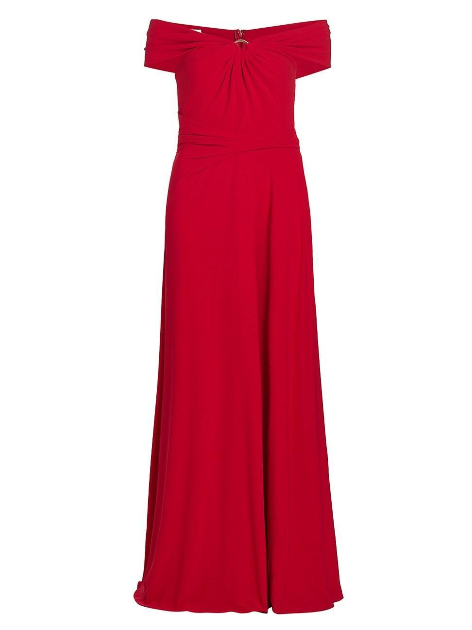 Womens Jersey Crpe Off-The-Shoulder Gown Product Image