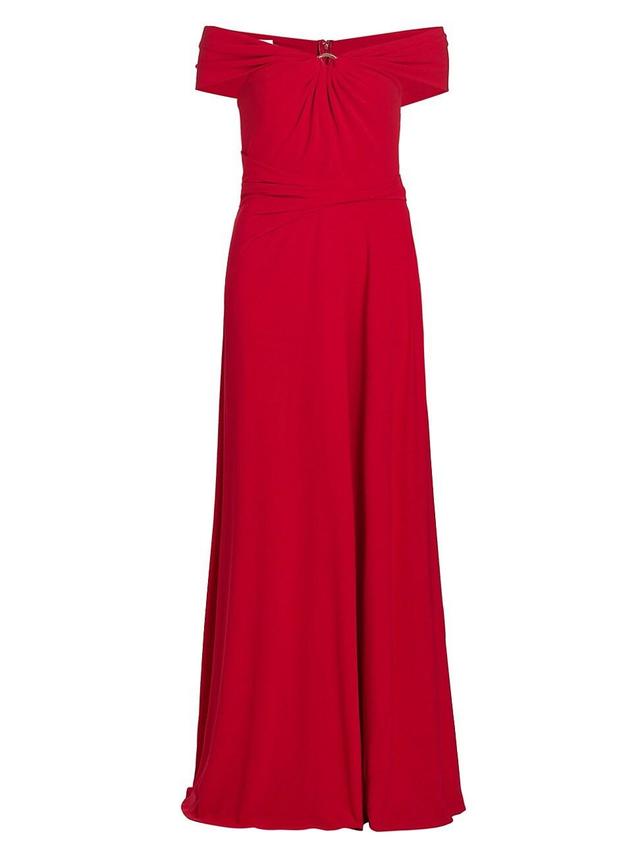 Womens Jersey Crpe Off-The-Shoulder Gown Product Image