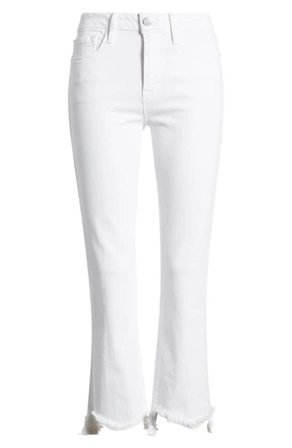 FRAME Le Crop Mini Bootcut Fray Step Hem Jeans In Blanc Product Image