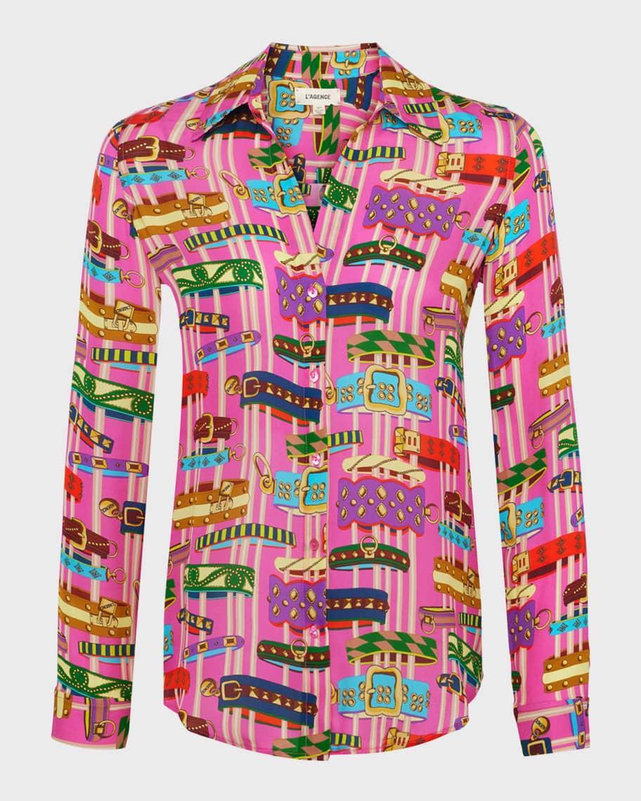 Nina Bracelet Printed Silk Blouse Product Image