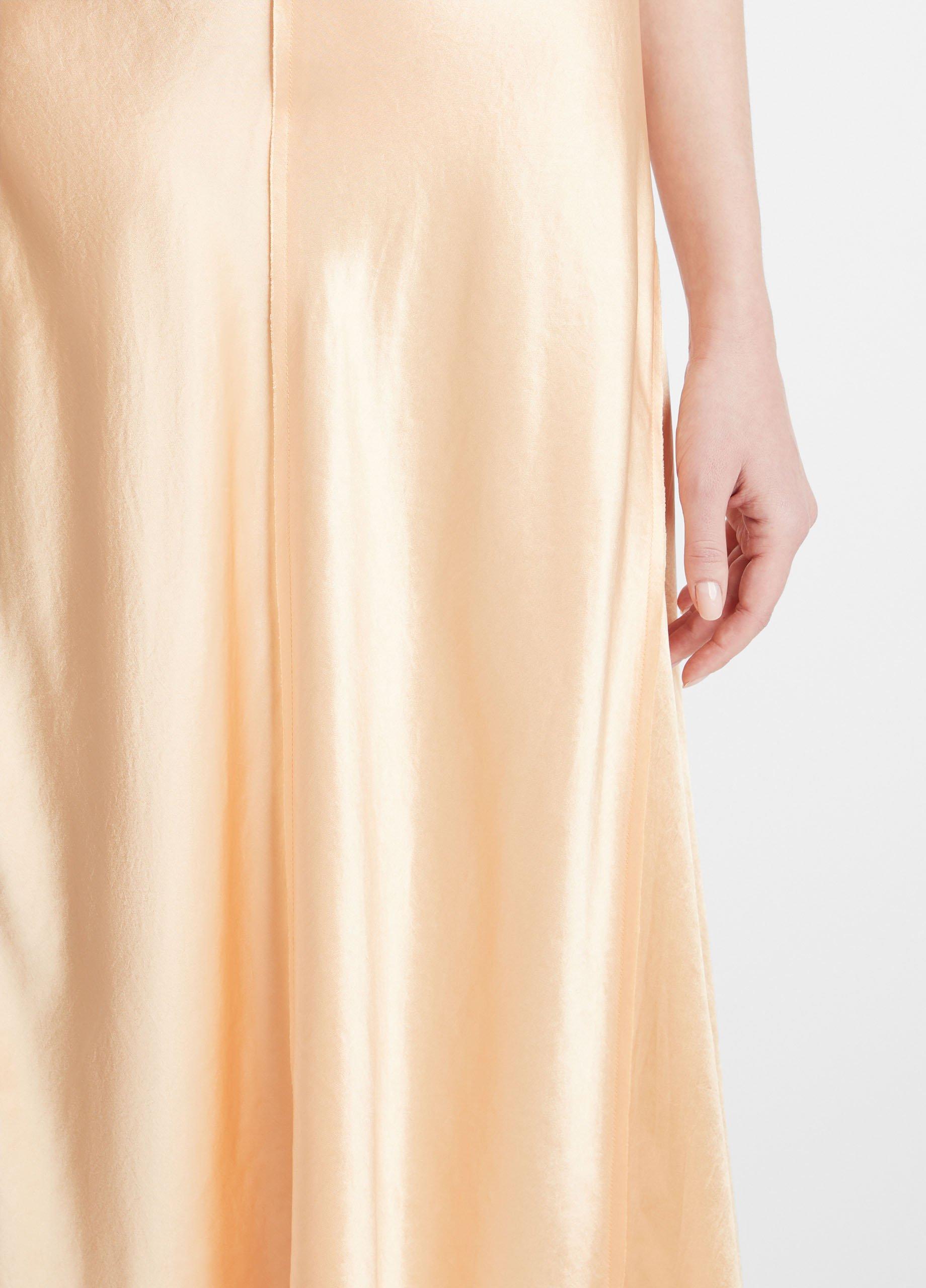 Satin Raw-Edge Paneled Slip Skirt Product Image