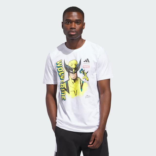 adidas Marvel Graphic Tee White S Mens Product Image