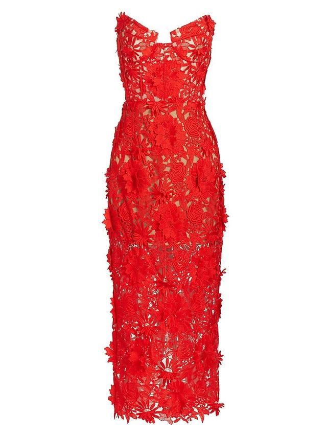 Womens Jasmine Strapless Lace Midi-Dress Product Image