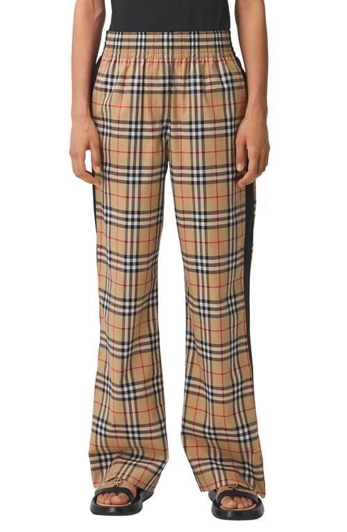 burberry Louane Check Side Stripe Stretch Cotton Pants Product Image