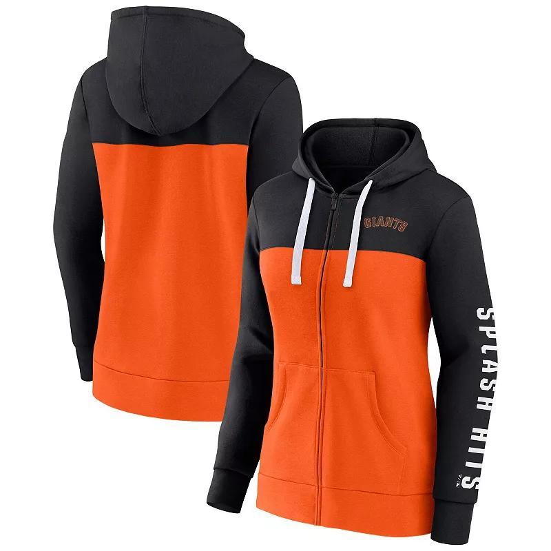 Womens Fanatics Branded /Orange San Francisco Giants Take The Field Colorblocked Hoodie Full-Zip Jacket Product Image