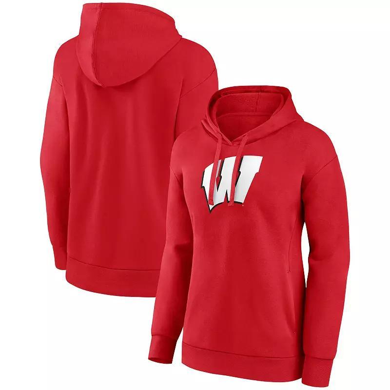 Womens Fanatics Branded Red Wisconsin Badgers Evergreen Pullover Hoodie Product Image