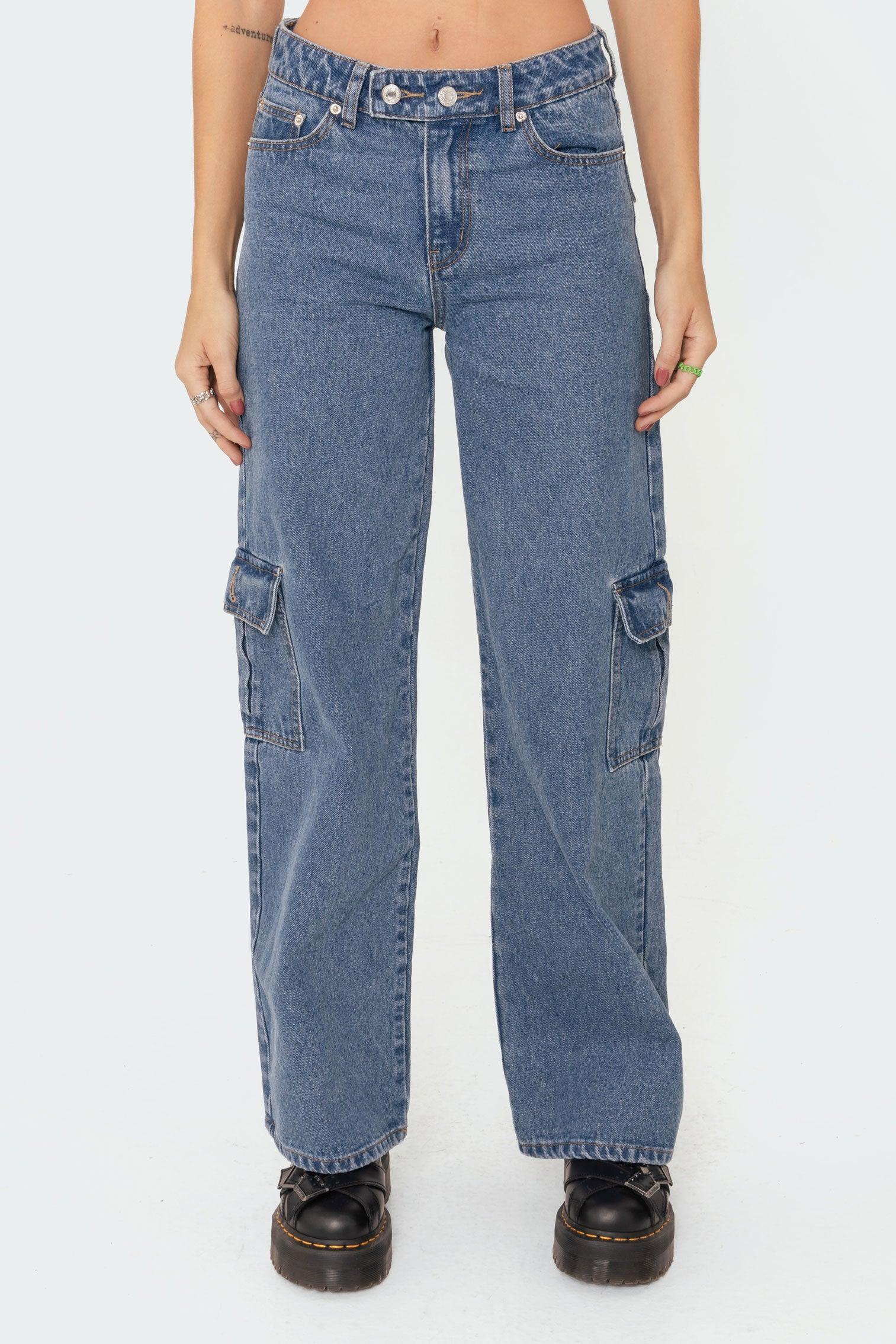 Deliah Low-Rise Cargo Jeans Product Image