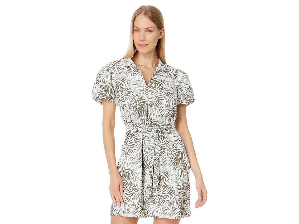 Tommy Bahama Monstera Mirage Puff Slv Dress (Tea Leaf) Women's Dress Product Image