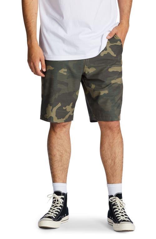 Billabong Crossfire Camouflage-Printed Slub Textured 21 Outseam Shorts Product Image