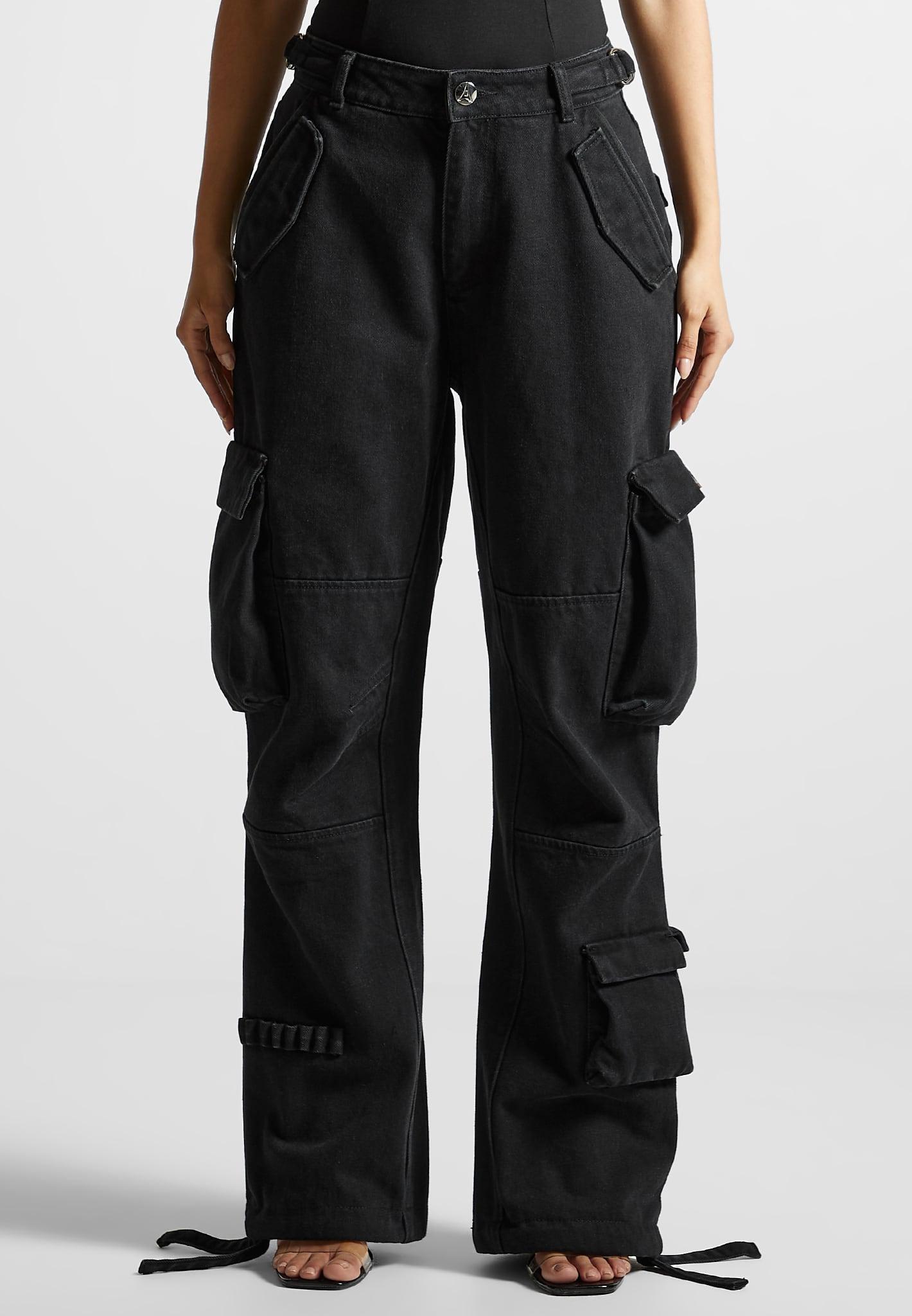 Mid Rise Cargo Pants - Black Female Product Image