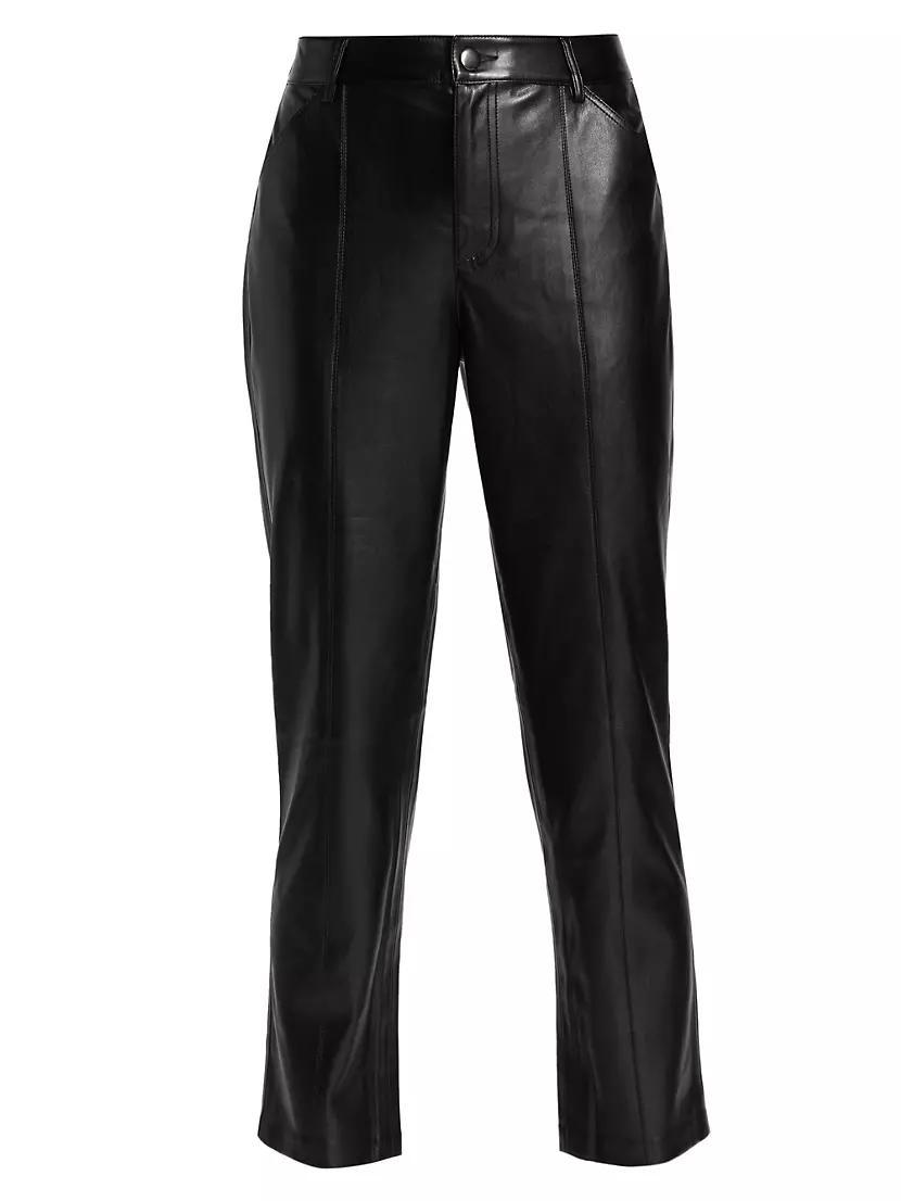 Vegan Leather Cropped Pants Product Image