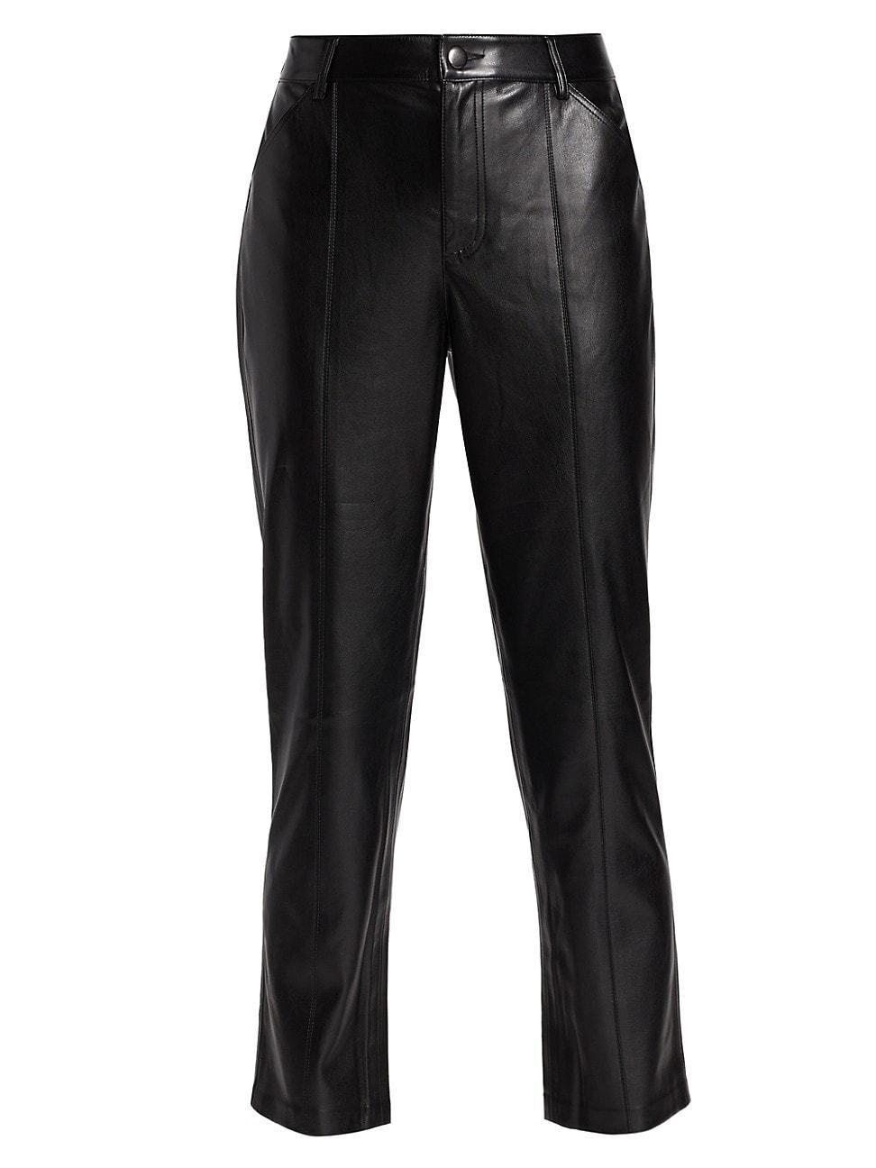 Womens Vegan Leather Cropped Pants product image