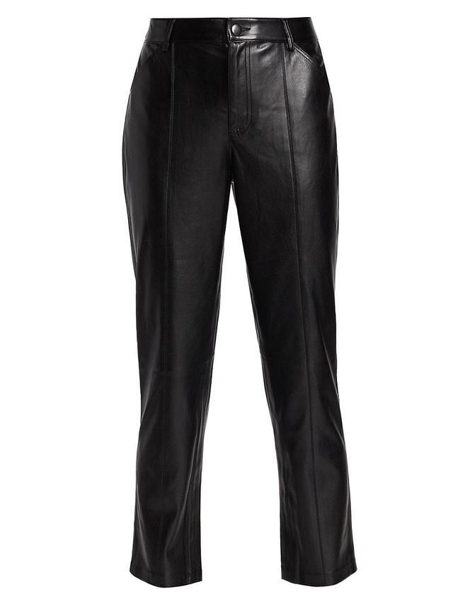 Womens Vegan Leather Cropped Pants Product Image