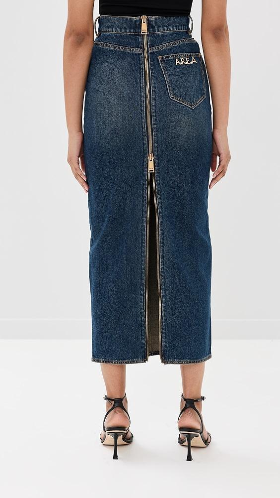 AREA Zip Slit Midi Skirt | Shopbop Product Image