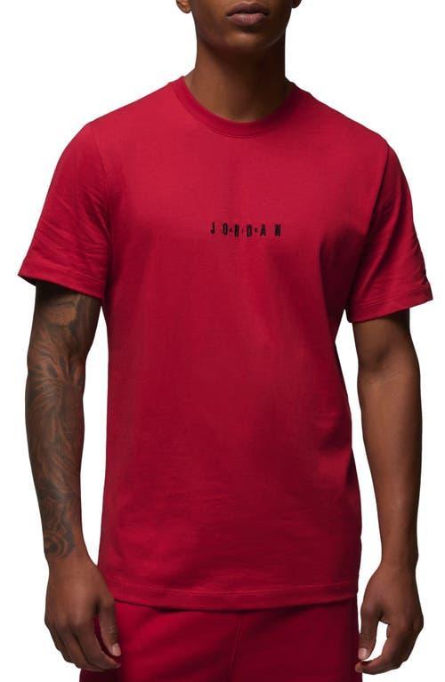 NIKE Jordan Embroidered Crewneck T-shirt In Gym Red/black/black Product Image