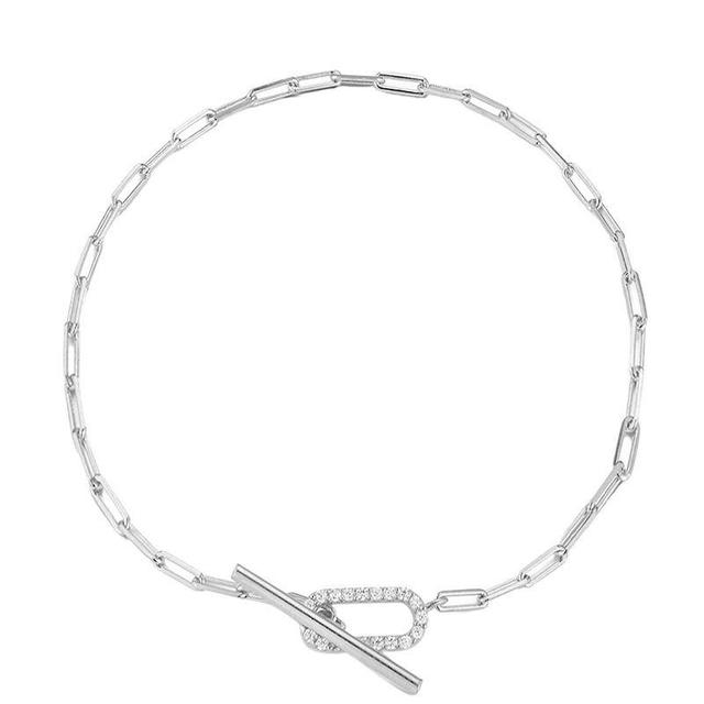 Sunkissed Sterling Sterling Silver Cubic Zirconia Toggle Bracelet, Womens Silver Tone Product Image