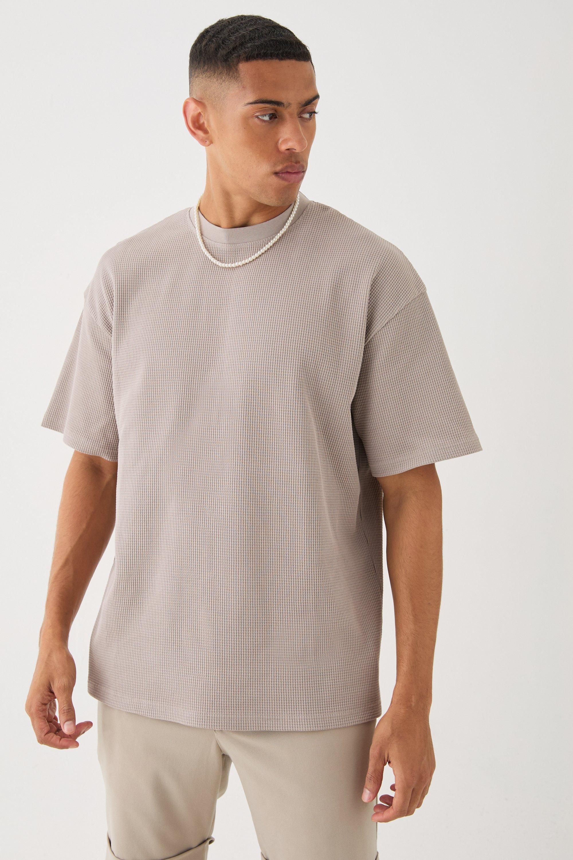 Oversized Waffle T-shirt | boohooMAN USA Product Image