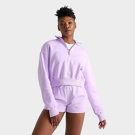 Womens Nike Sportswear Phoenix Fleece Oversized Half-Zip Crop Sweatshirt Product Image