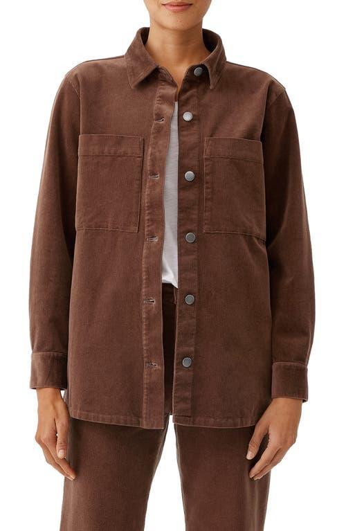 Eileen Fisher Classic Collar Organic Cotton Stretch Corduroy Shirt Jacket Product Image