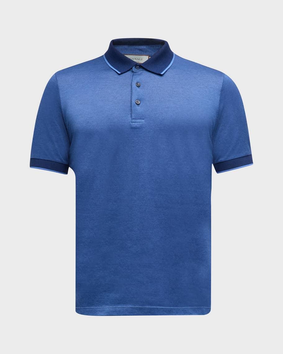 Men's Cotton Polo Shirt with Tipping Product Image