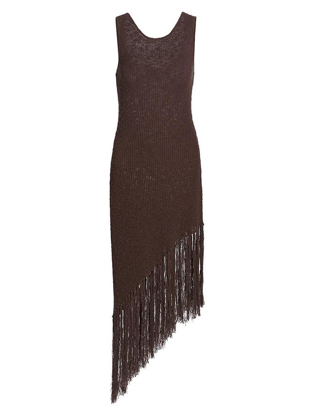 Womens Rylee Fringe-Trimmed Cotton Dress Product Image