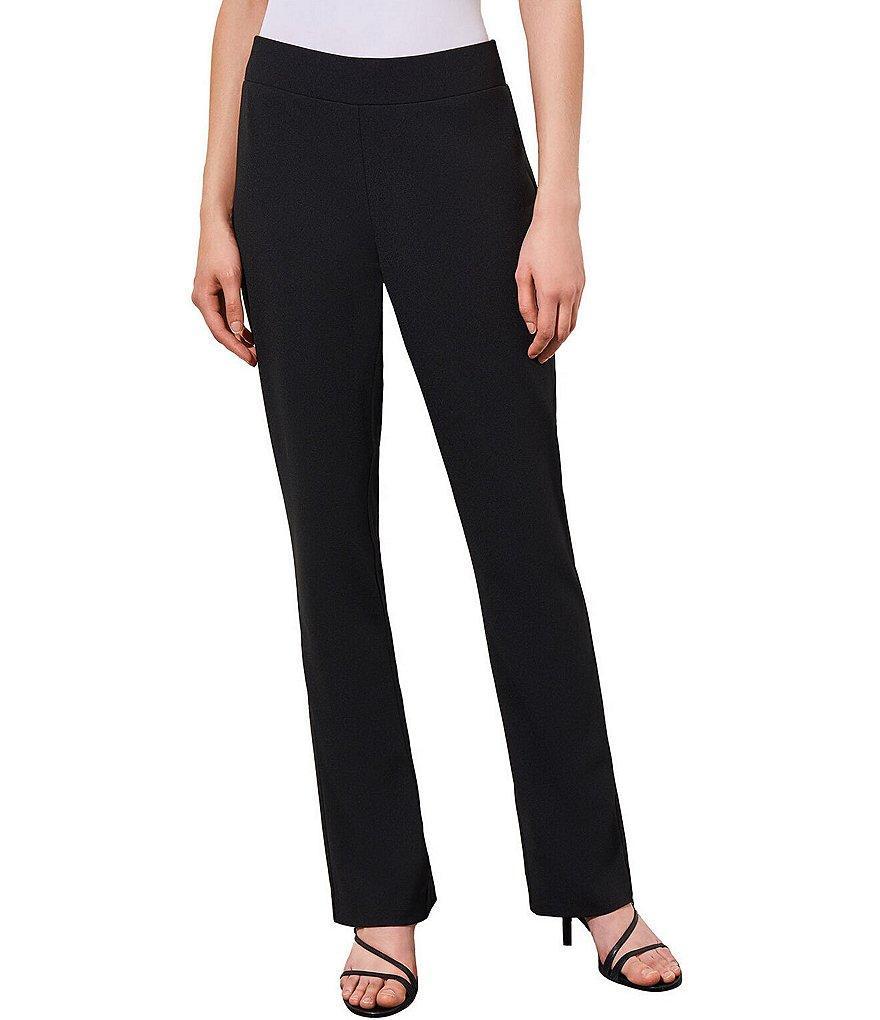 Ming Wang Deco Stretch Crepe Back Slit Hem Pull-On Pants Product Image