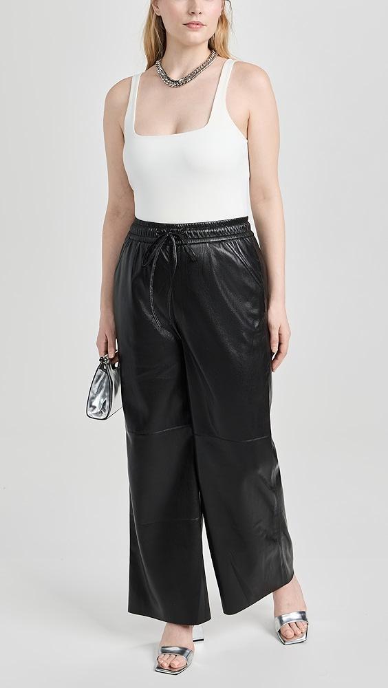 Good American Leather Wide Leg Pants | Shopbop Product Image