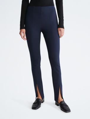 Calvin Klein Womens Open Slit Ponte Skinny Pants - Blue - XS product image