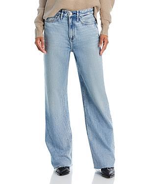 rag & bone Logan Featherweight Raw Edge High Waist Wide Leg Jeans Product Image