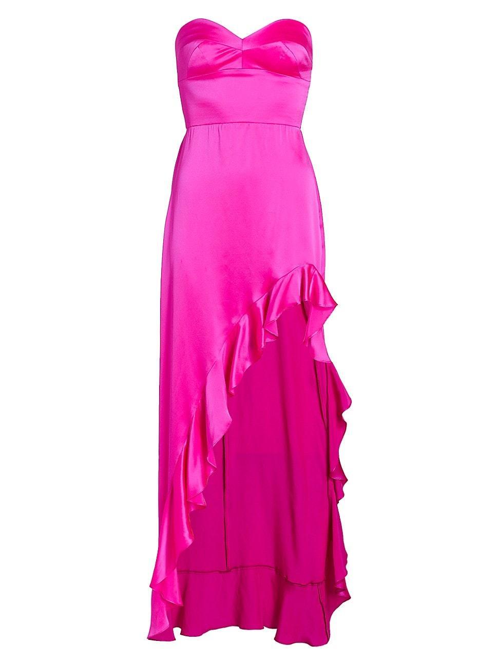 Womens Amalia Silk Hi-Lo Ruffle Gown Product Image