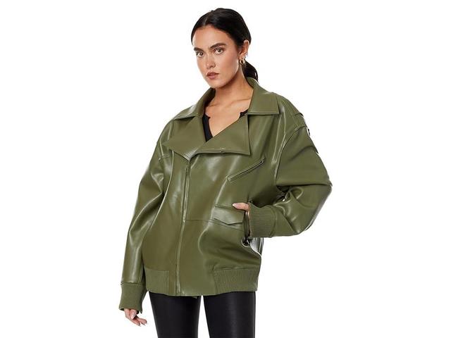 Norma Kamali Oversized Moto Jacket (Military) Women's Clothing Product Image