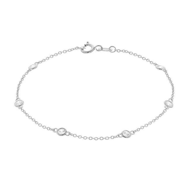 Rosabella Sterling Silver Cubic Zirconia Station Bracelet, Womens Product Image