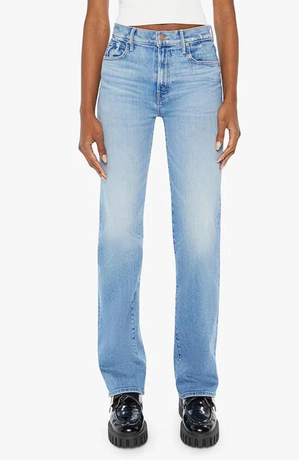 The Kick High Waist Straight Leg Jeans In Blue product image