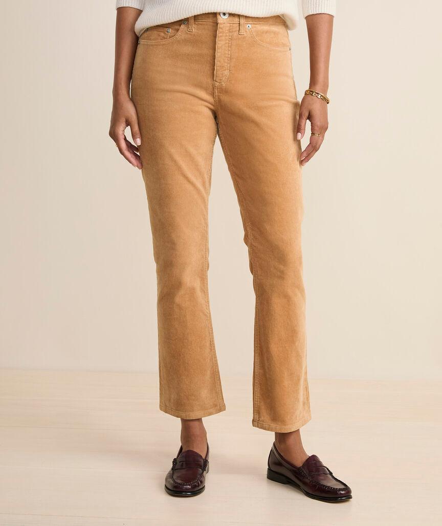 Kick Flare Mid-Rise Corduroy Pants Product Image