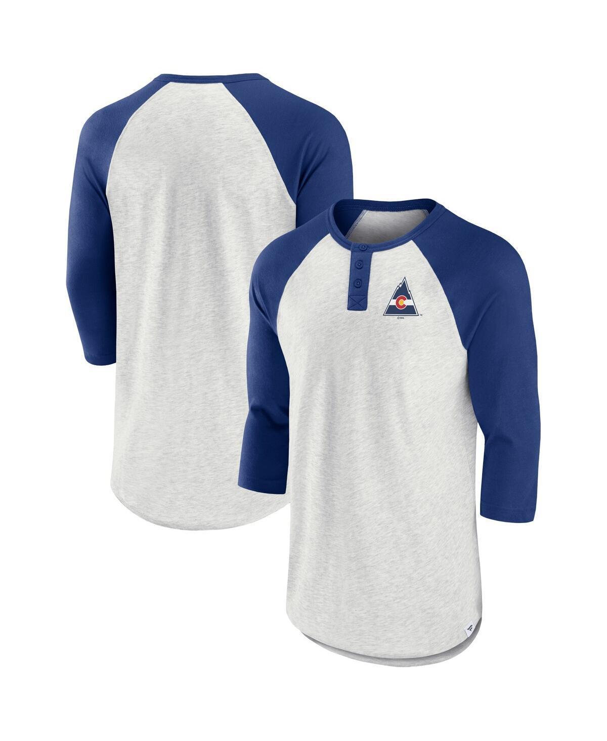 Mens Fanatics Ash Co Rockies True Classics Better Believe Raglan Henley 3/4-Sleeve T-shirt - Ash Product Image