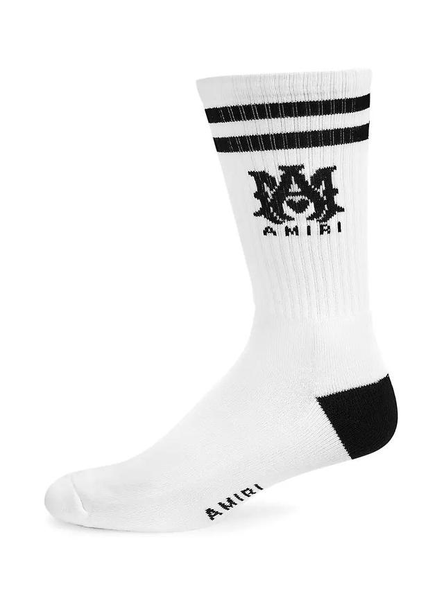 Ribbed Logo Athletic Socks Product Image