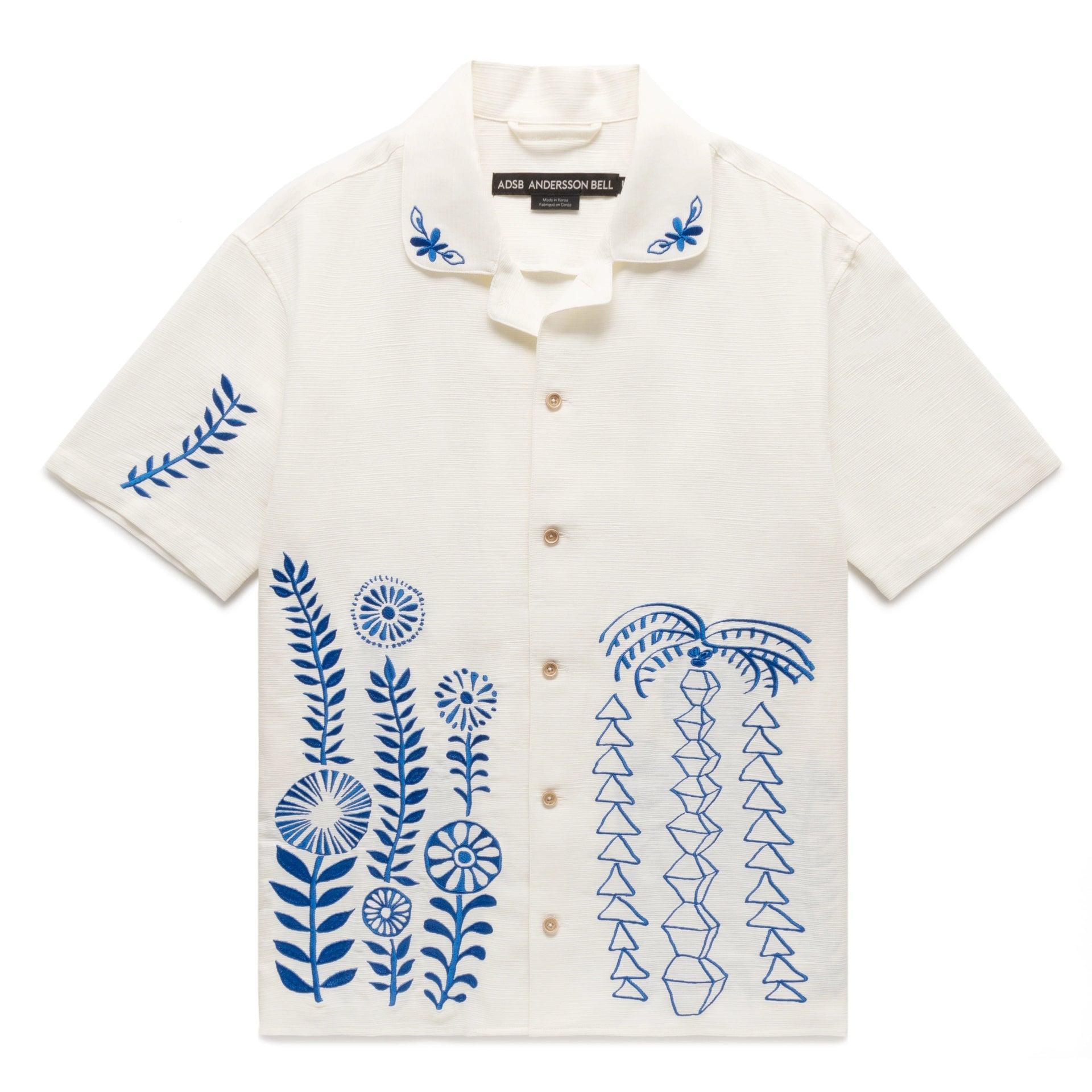 MAY EMBROIDERY OPEN COLLAR SHIRT Male Product Image