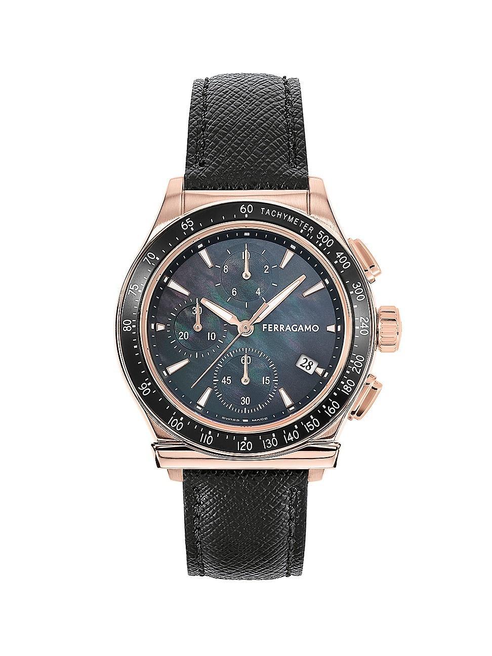 FERRAGAMO 1927 Chronograph Leather Strap Watch, 38mm Product Image