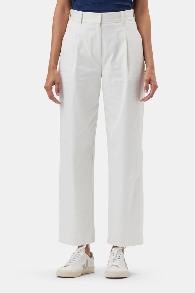 Pleated Wide Leg Trouser - White Product Image