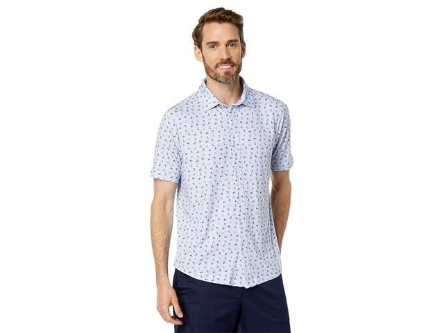 Johnston & Murphy XC4 Geo Print Performance Short Sleeve Button-Up Shirt Product Image