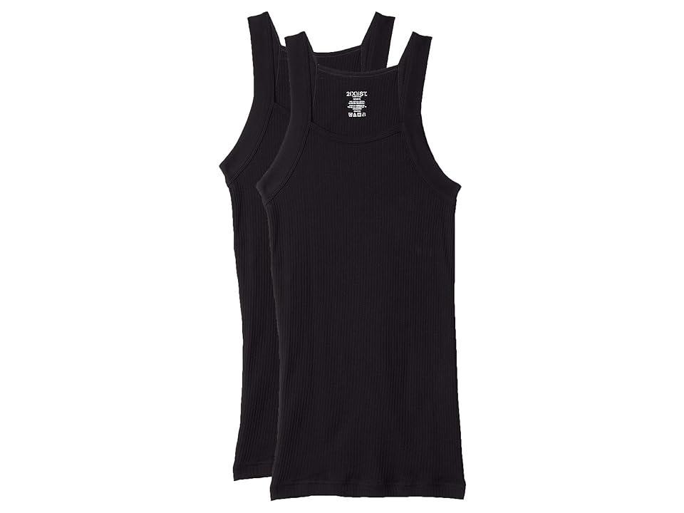 Mens 2-Pack Ribbed Cotton Tank Top Product Image