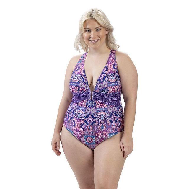 Womens Dolfin Aquashape UPF 50+ Print Bust-Enhancing One-Piece Swimsuit Product Image